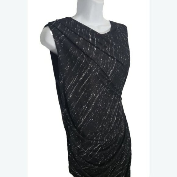 Dknyc Party City Holiday Festive LBD NWT Shiny ASYMMETRICAL DRESS - Women's - Picture 2 of 7